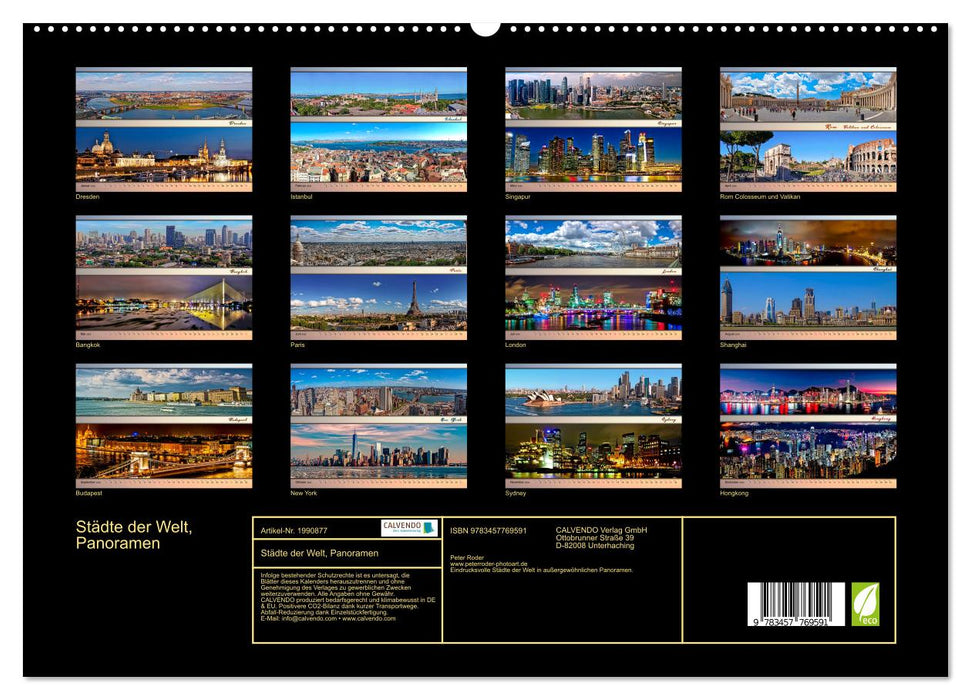 Städte der Welt, Panoramen (CALVENDO Premium Wandkalender 2026)