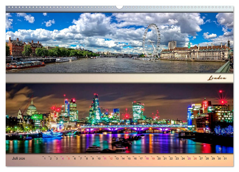 Städte der Welt, Panoramen (CALVENDO Premium Wandkalender 2026)