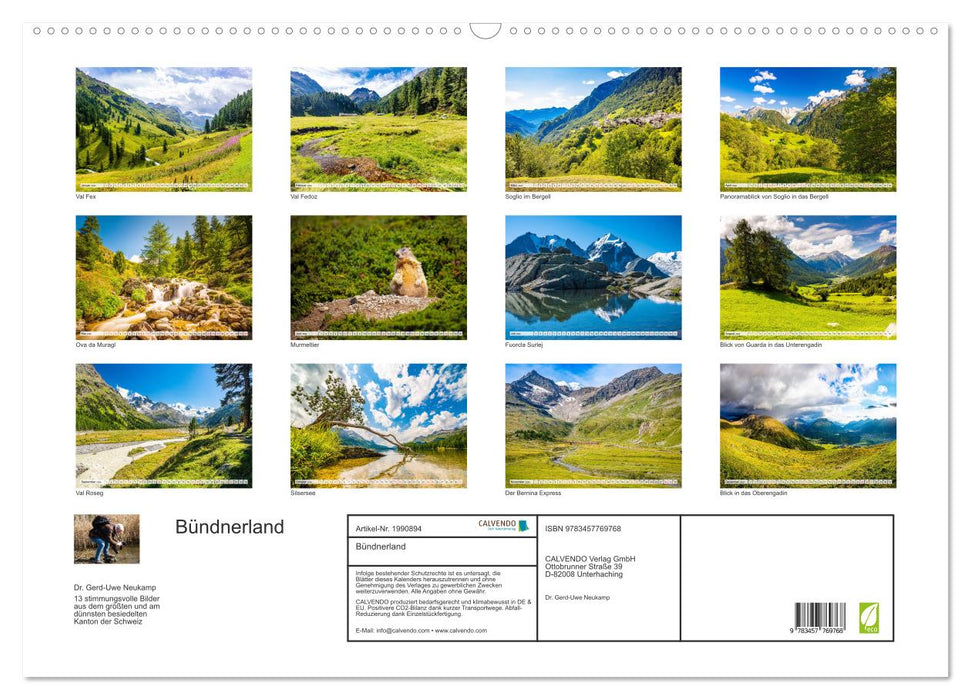 Bündnerland (CALVENDO Wandkalender 2026)