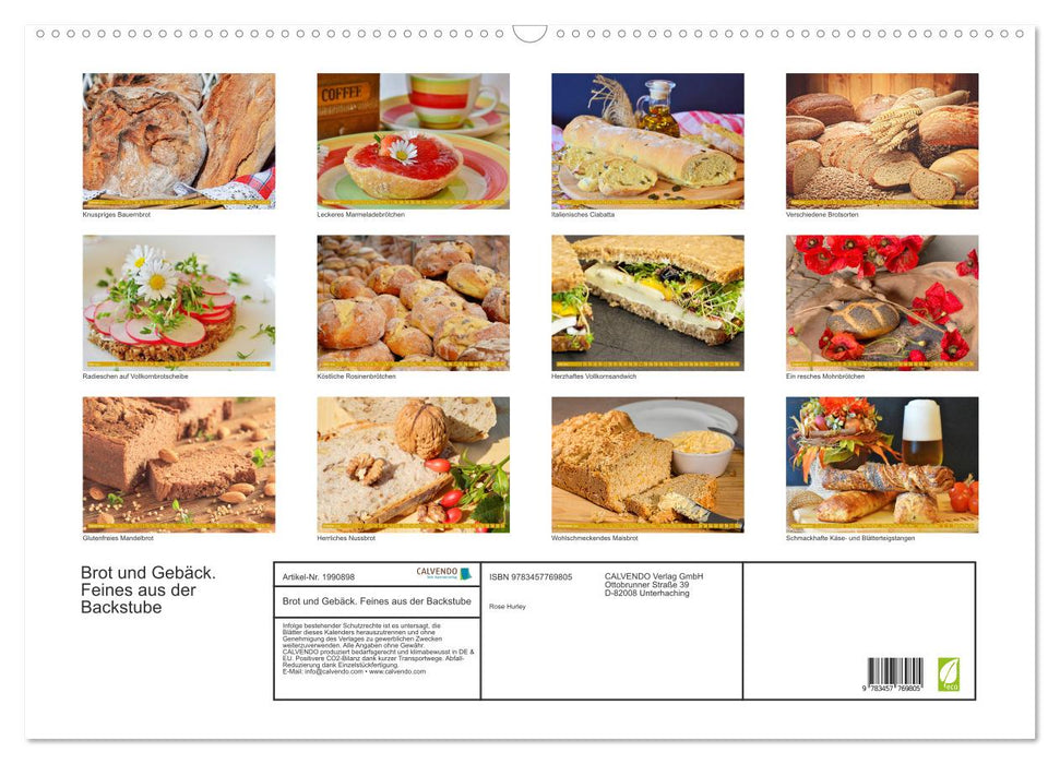 Brot und Gebäck. Feines aus der Backstube (CALVENDO Wandkalender 2026)