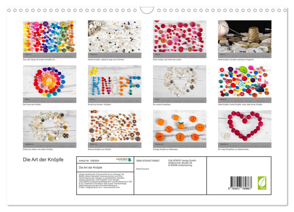 Die Art der Knöpfe (CALVENDO Wandkalender 2026)