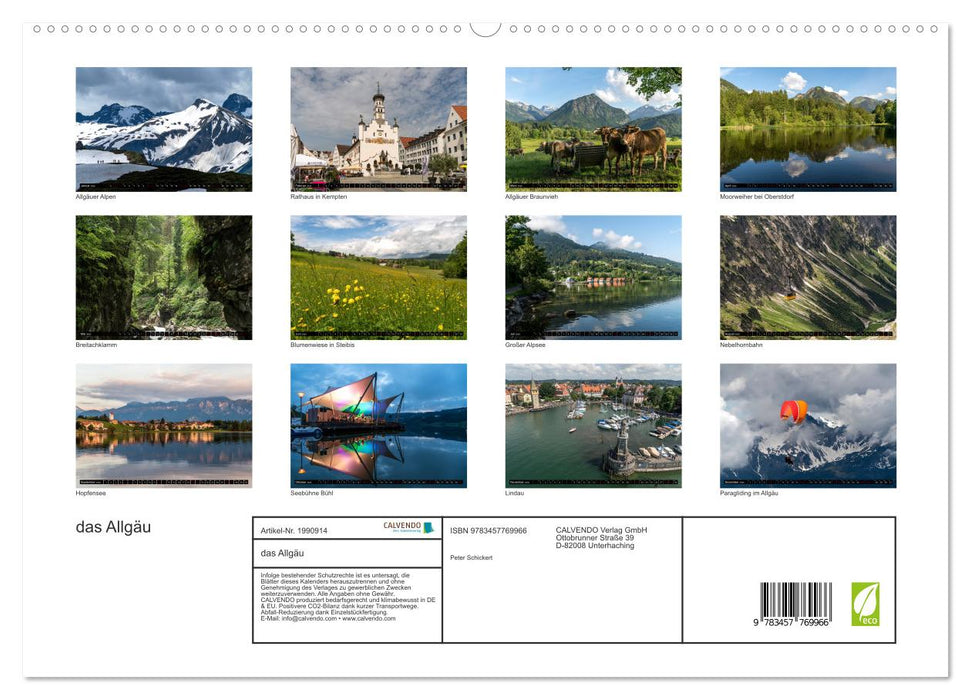 das Allgäu (CALVENDO Premium Wandkalender 2026)