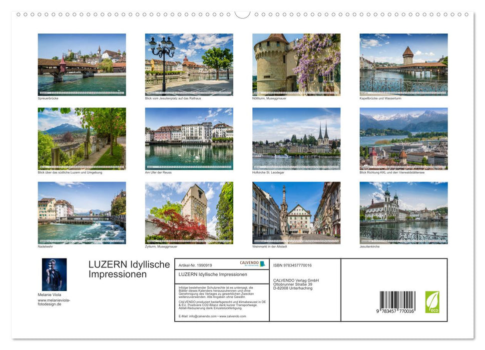 LUZERN Idyllische Impressionen (CALVENDO Premium Wandkalender 2026)