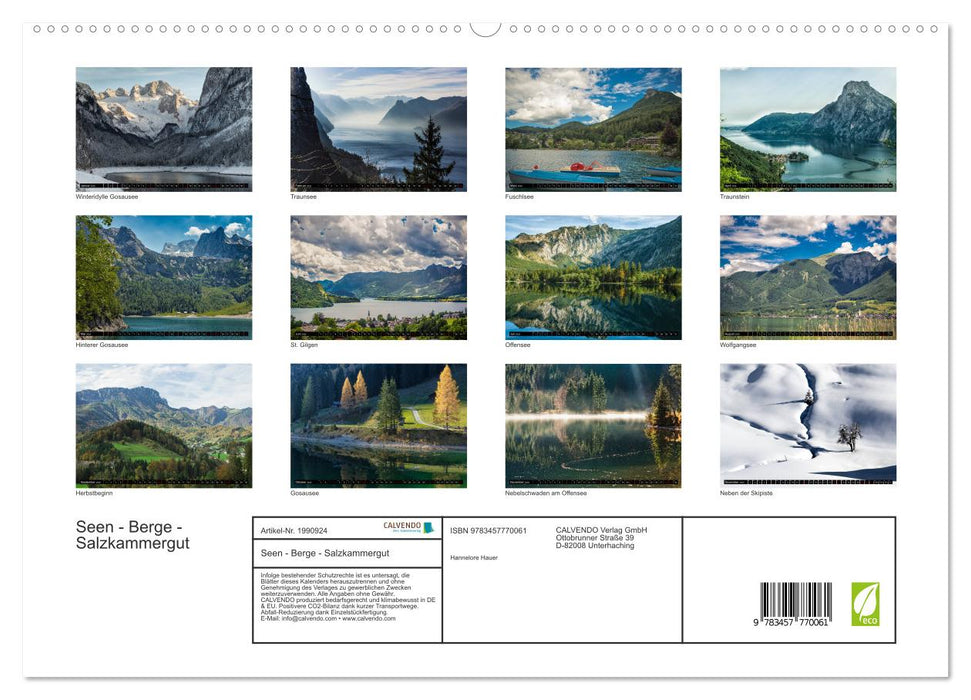 Seen - Berge - Salzkammergut (CALVENDO Premium Wandkalender 2026)