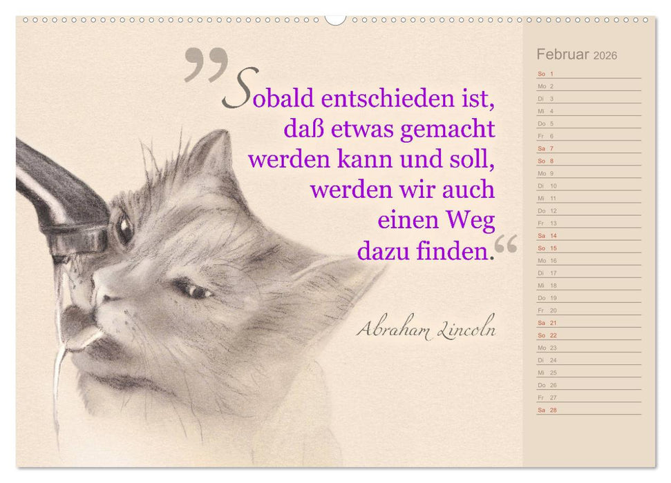Von Katzen lernen (CALVENDO Premium Wandkalender 2026)