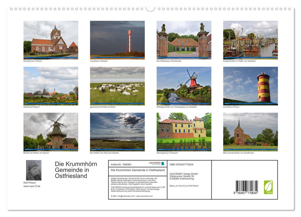 Die Krummhörn Gemeinde in Ostfriesland (CALVENDO Premium Wandkalender 2026)