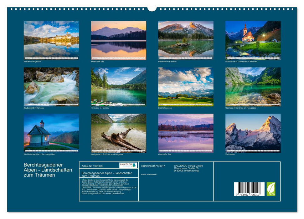 Berchtesgadener Alpen - Landschaften zum Träumen (CALVENDO Premium Wandkalender 2026)