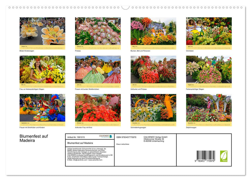 Blumenfest auf Madeira (CALVENDO Premium Wandkalender 2026)