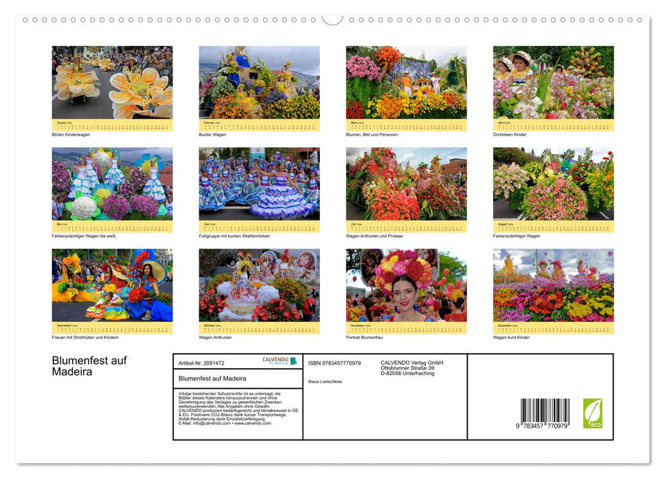 Blumenfest auf Madeira (CALVENDO Premium Wandkalender 2026)