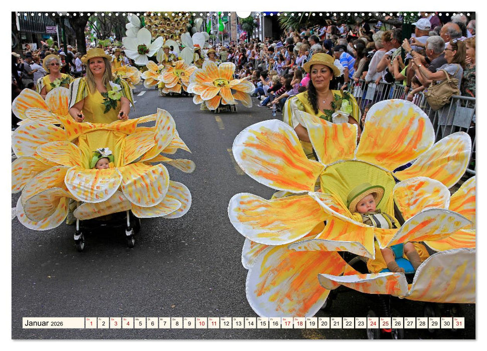 Blumenfest auf Madeira (CALVENDO Premium Wandkalender 2026)