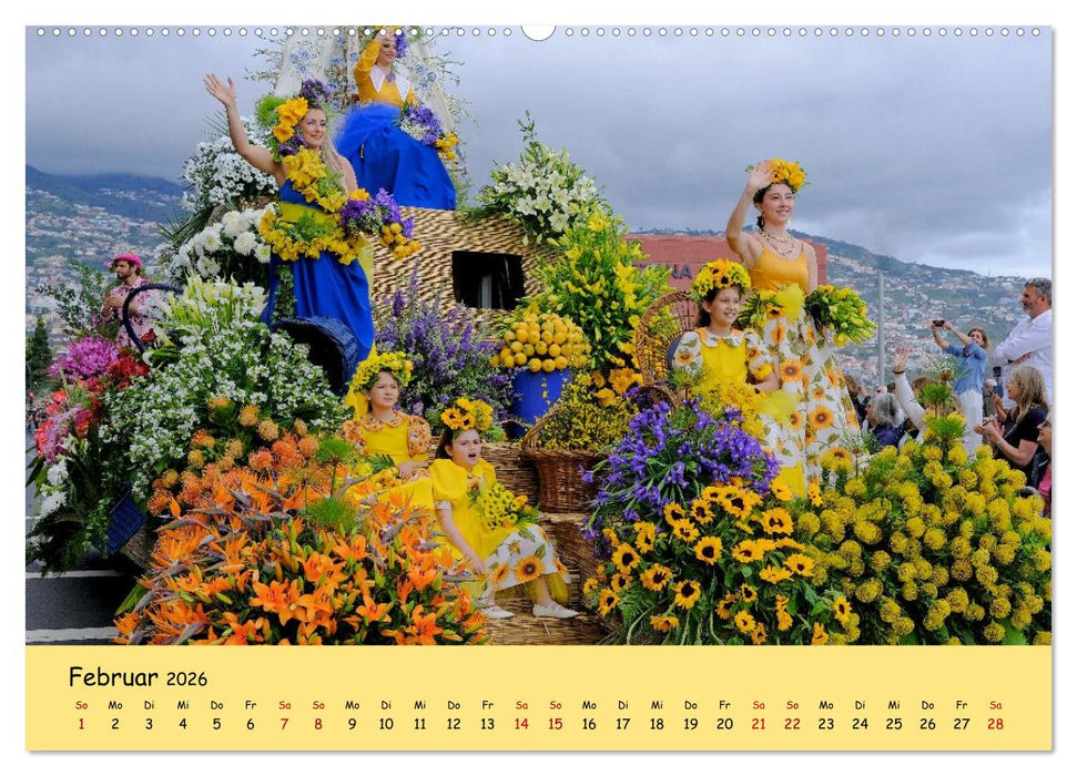 Blumenfest auf Madeira (CALVENDO Premium Wandkalender 2026)