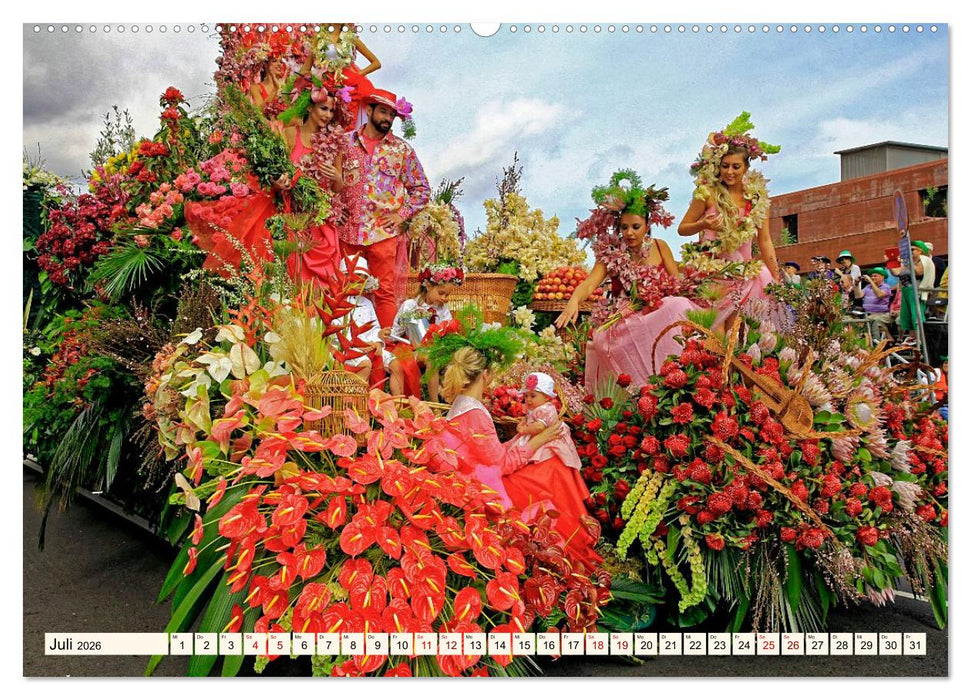 Blumenfest auf Madeira (CALVENDO Premium Wandkalender 2026)