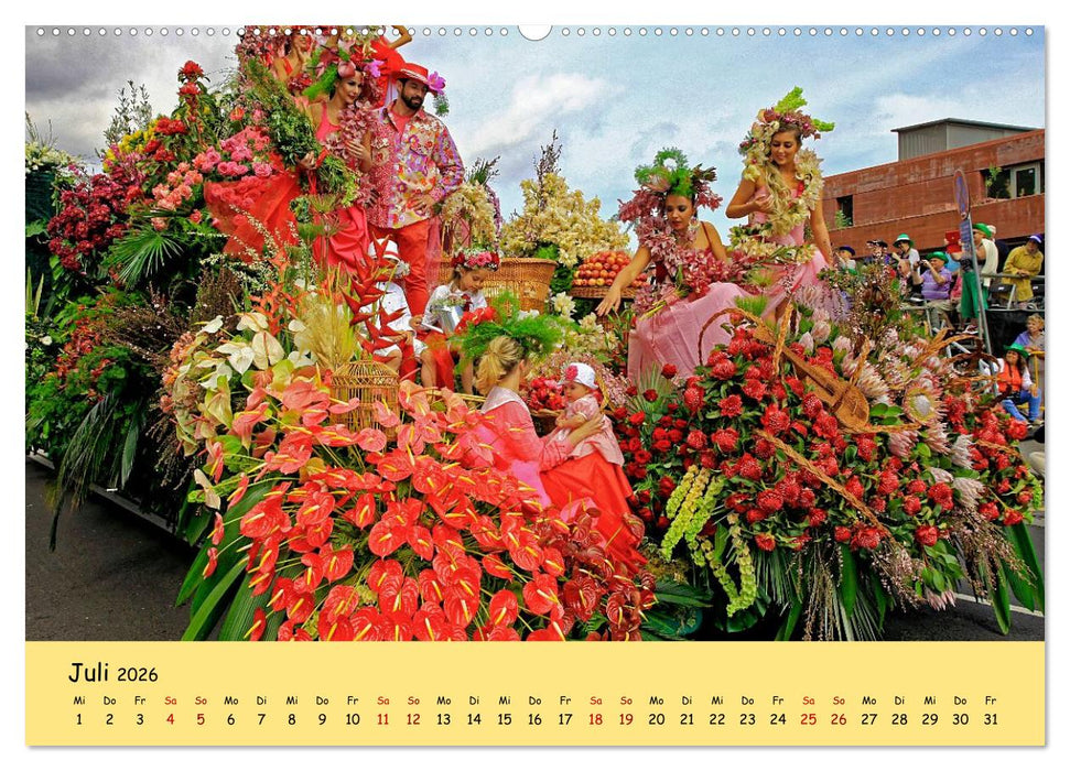 Blumenfest auf Madeira (CALVENDO Premium Wandkalender 2026)