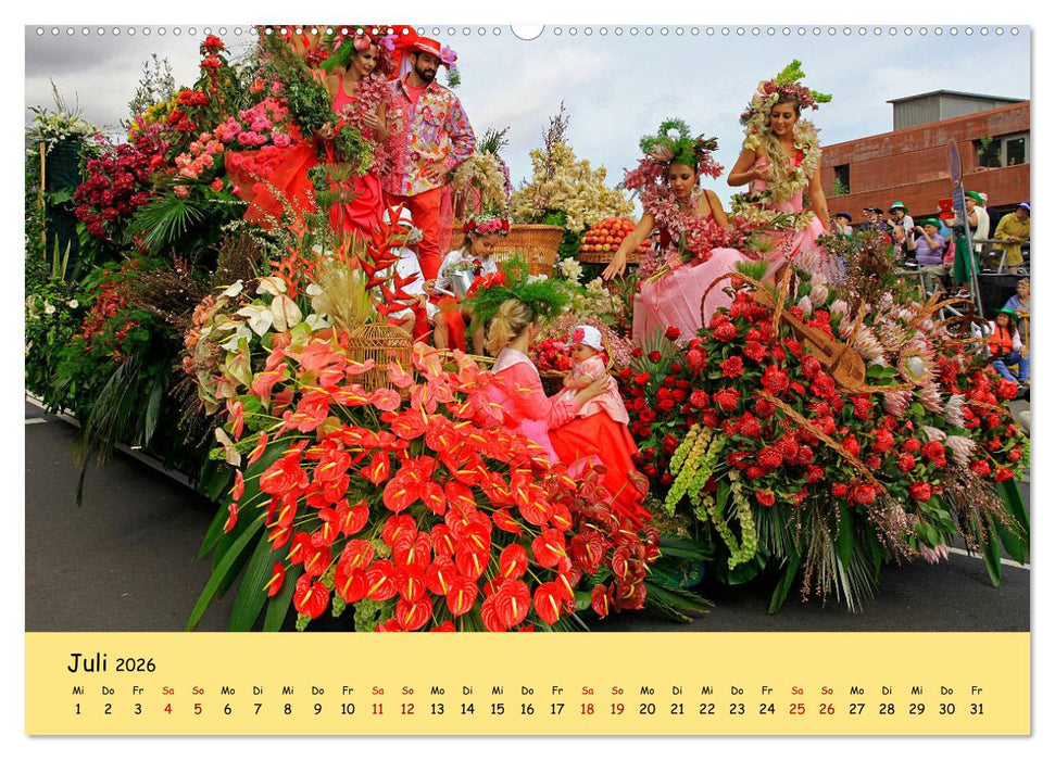 Blumenfest auf Madeira (CALVENDO Premium Wandkalender 2026)