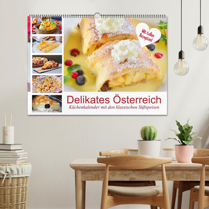 Delikates Österreich. Küchenkalender mit den klassischen Süßspeisen (CALVENDO Wandkalender 2026)