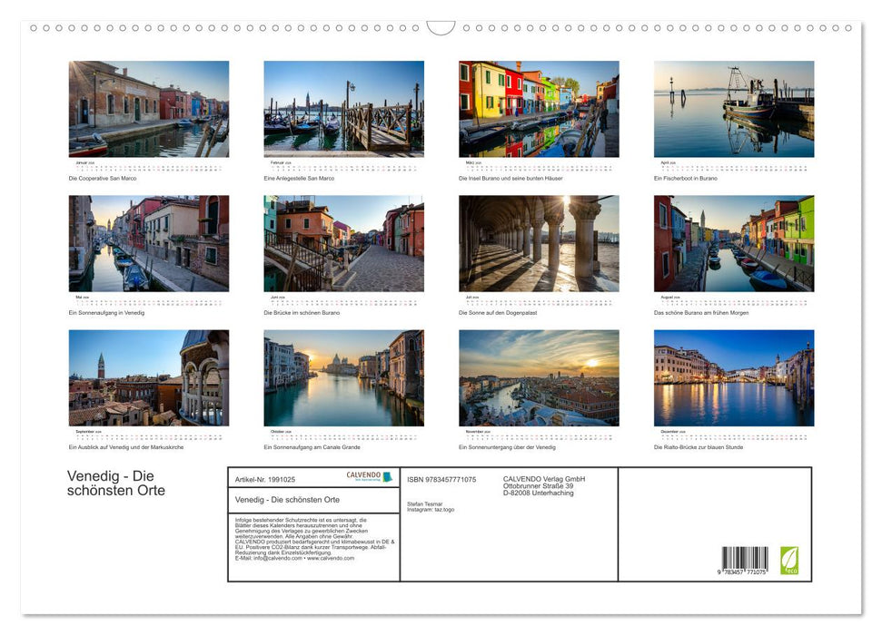 Venedig - Die schönsten Orte (CALVENDO Wandkalender 2026)