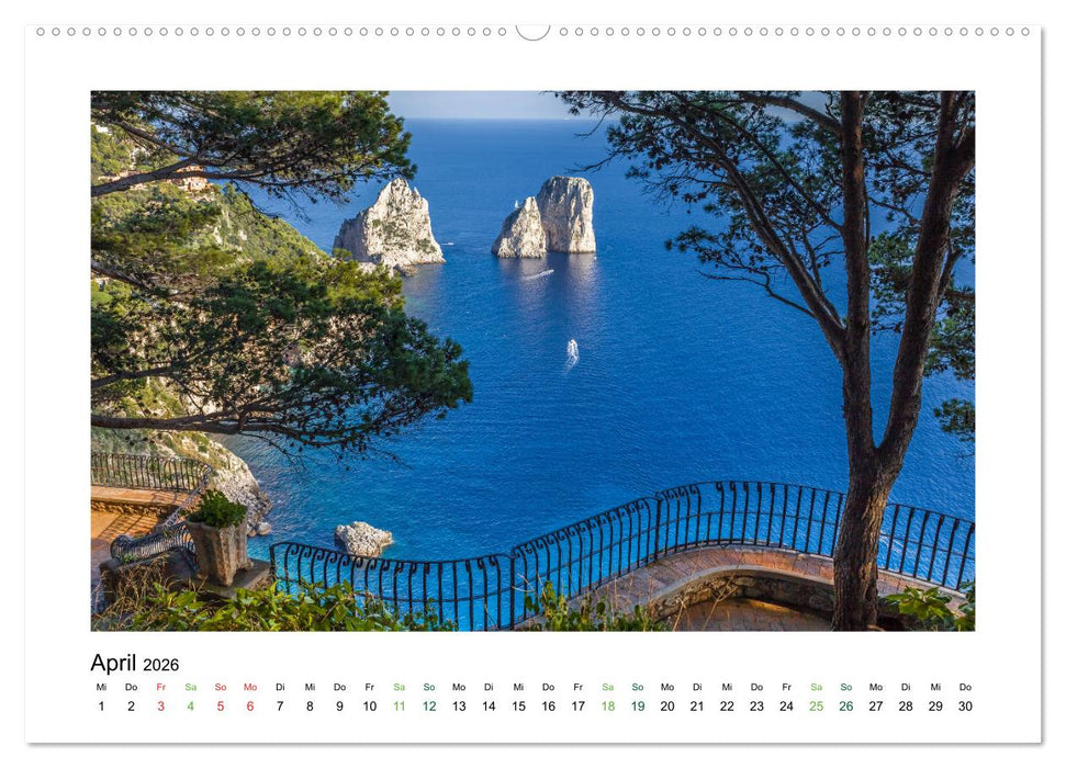 Sehnsuchtsinseln Capri und Ischia (CALVENDO Premium Wandkalender 2026)