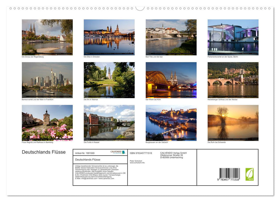 Deutschlands Flüsse (CALVENDO Premium Wandkalender 2026)