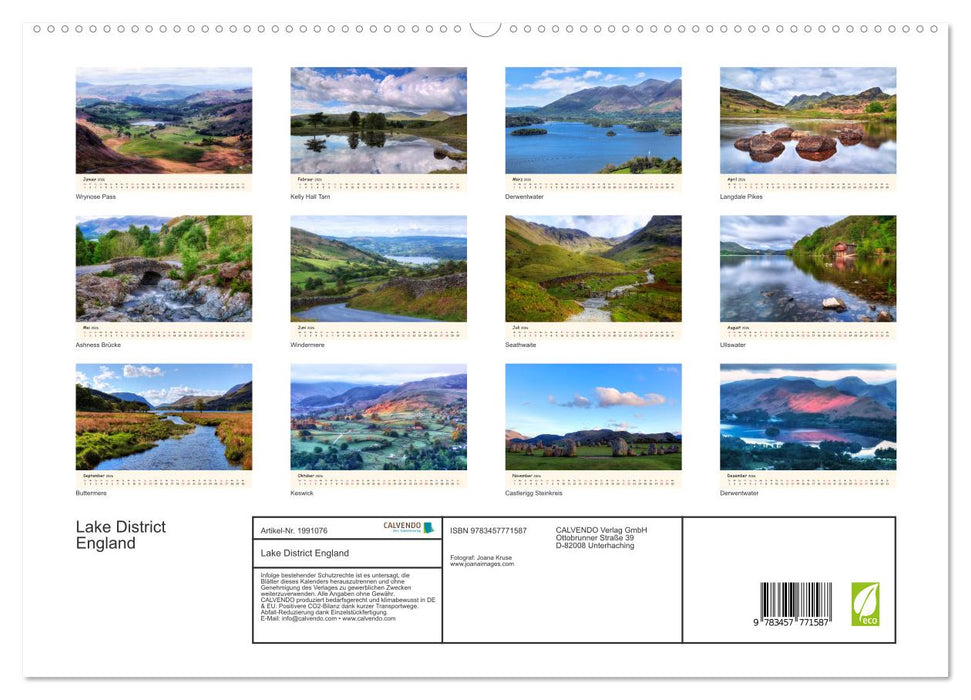 Lake District England (CALVENDO Premium Wandkalender 2026)