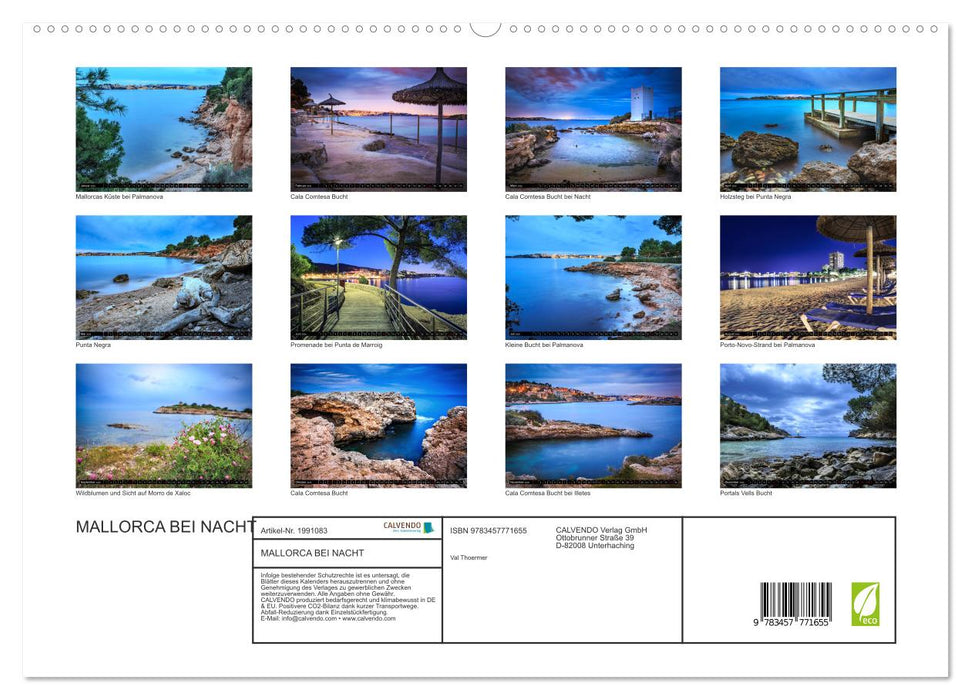 MALLORCA BEI NACHT (CALVENDO Premium Wandkalender 2026)