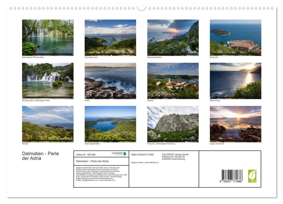 Dalmatien - Perle der Adria (CALVENDO Premium Wandkalender 2026)