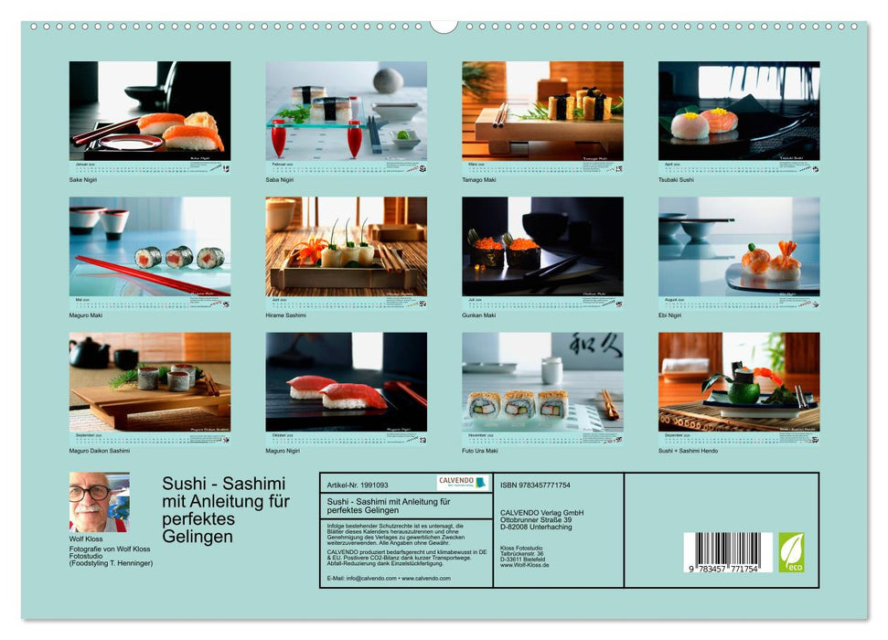 Sushi - Sashimi mit Anleitung für perfektes Gelingen (CALVENDO Premium Wandkalender 2026)