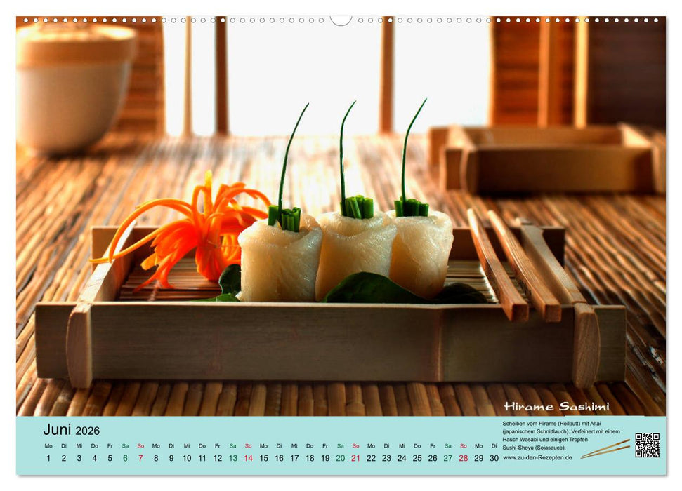 Sushi - Sashimi mit Anleitung für perfektes Gelingen (CALVENDO Premium Wandkalender 2026)