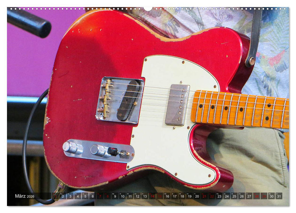 Vintage Gitarren in Szene gesetzt (CALVENDO Wandkalender 2026)