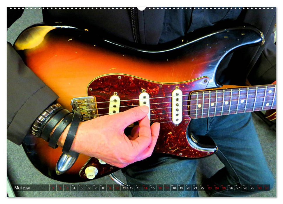 Vintage Gitarren in Szene gesetzt (CALVENDO Wandkalender 2026)