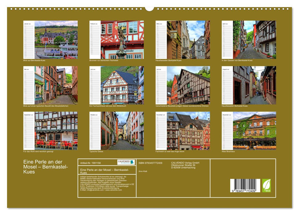 Eine Perle an der Mosel – Bernkastel-Kues (CALVENDO Premium Wandkalender 2026)