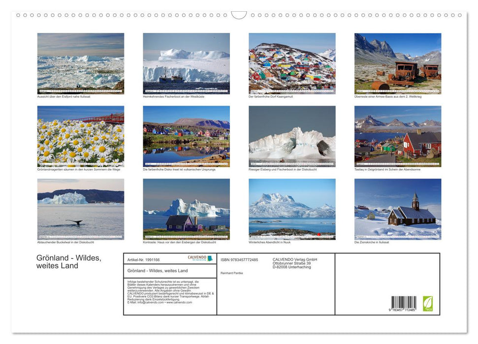 Grönland - Wildes, weites Land (CALVENDO Wandkalender 2026)
