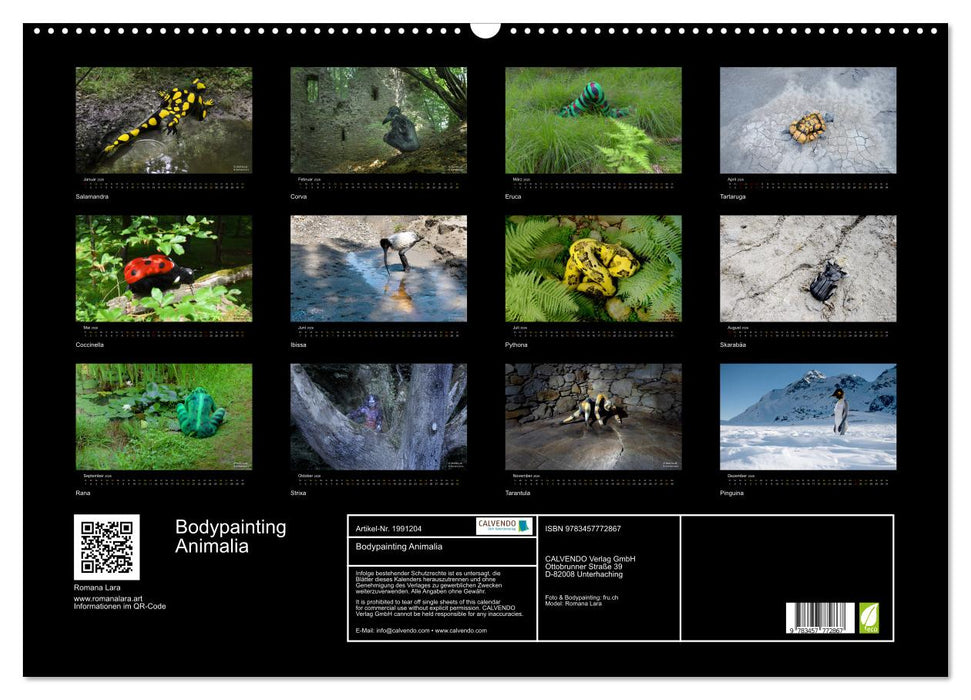 Bodypainting Animalia (CALVENDO Wandkalender 2026)