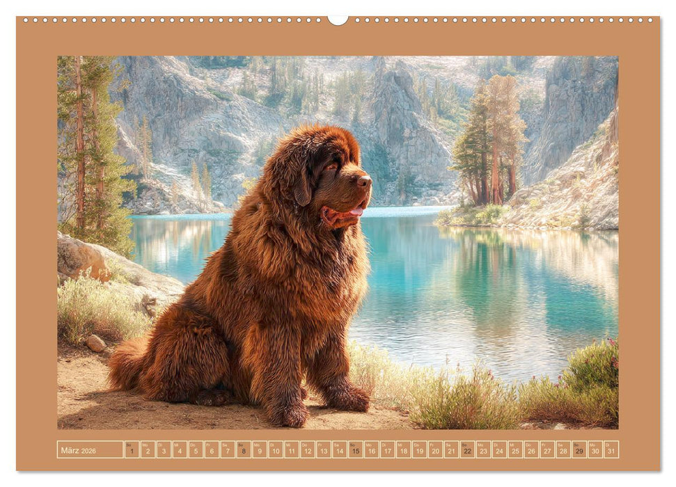 Neufundländer. Imposante Riesen mit sanfter Seele (CALVENDO Wandkalender 2026)