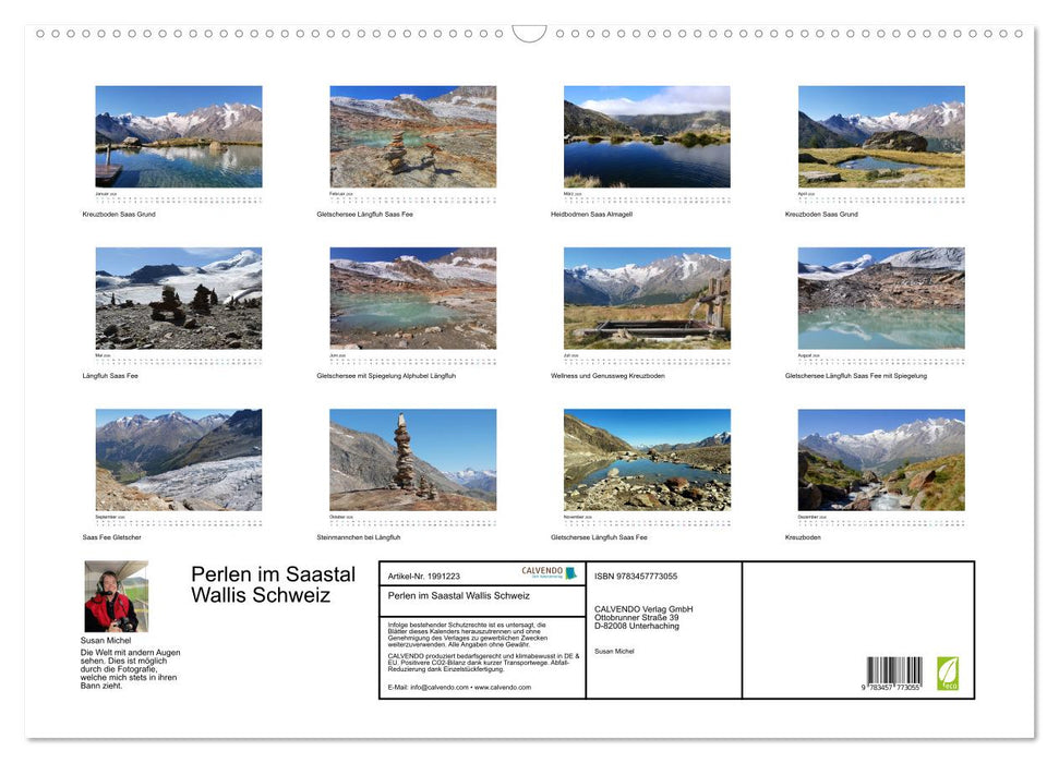 Perlen im Saastal Wallis Schweiz (CALVENDO Wandkalender 2026)