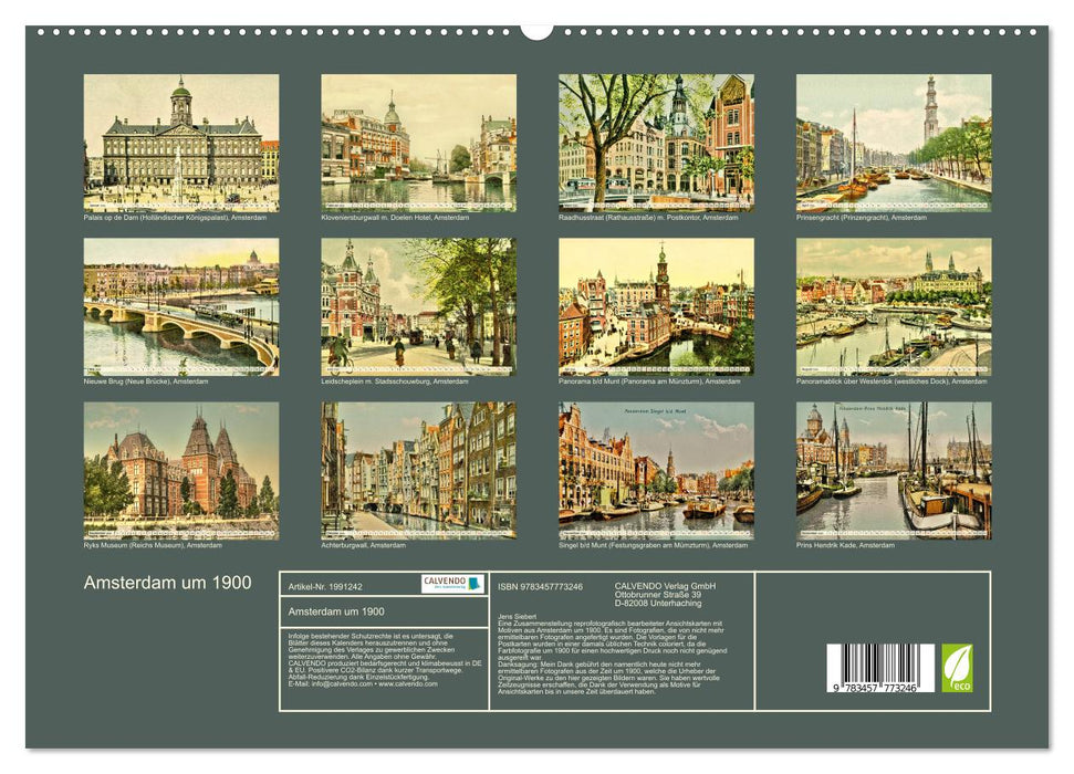 Amsterdam um 1900 (CALVENDO Premium Wandkalender 2026)