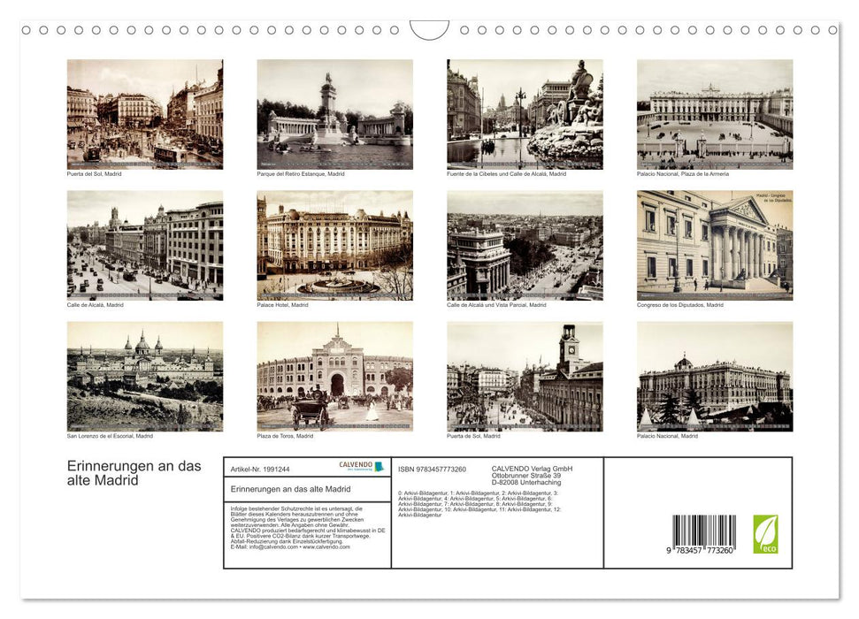 Erinnerungen an das alte Madrid (CALVENDO Wandkalender 2026)