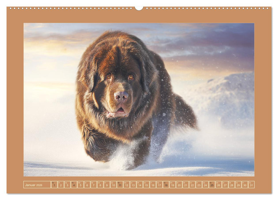 Neufundländer. Imposante Riesen mit sanfter Seele (CALVENDO Premium Wandkalender 2026)
