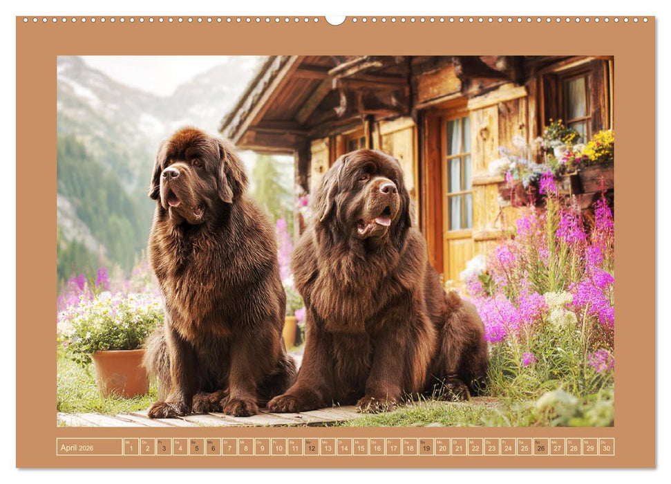 Neufundländer. Imposante Riesen mit sanfter Seele (CALVENDO Premium Wandkalender 2026)