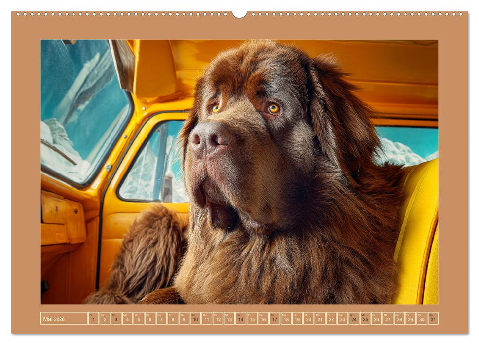 Neufundländer. Imposante Riesen mit sanfter Seele (CALVENDO Premium Wandkalender 2026)