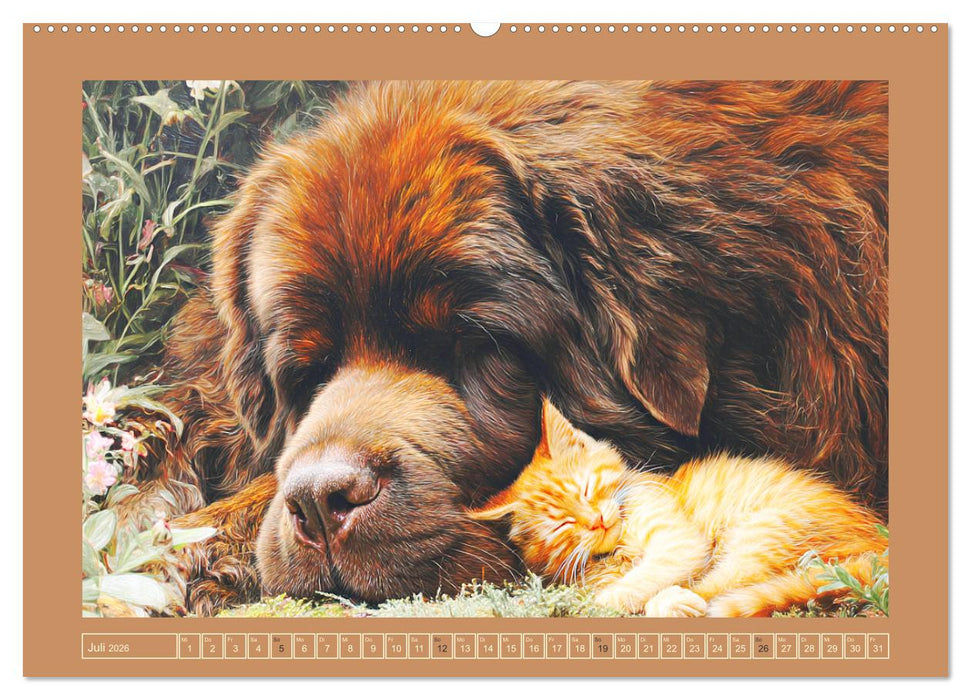 Neufundländer. Imposante Riesen mit sanfter Seele (CALVENDO Premium Wandkalender 2026)