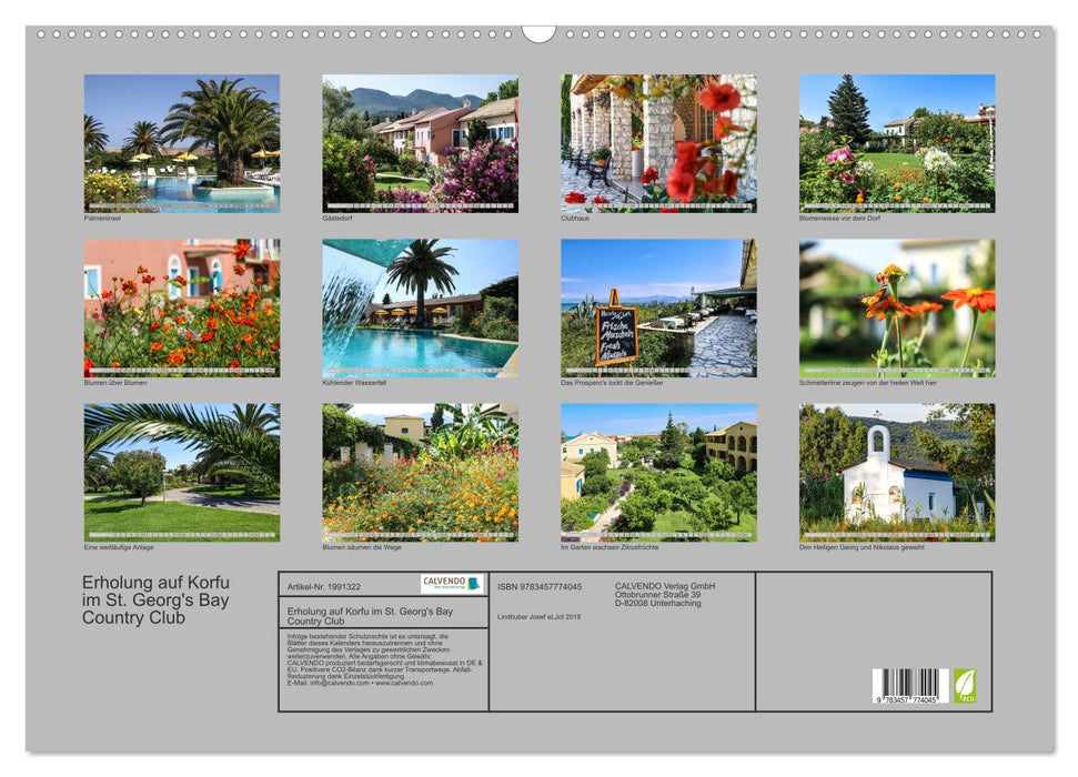 Erholung auf Korfu im St. Georg's Bay Country Club (CALVENDO Wandkalender 2026)