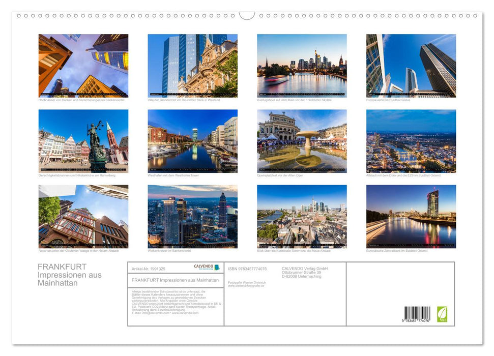 FRANKFURT Impressionen aus Mainhattan (CALVENDO Wandkalender 2026)