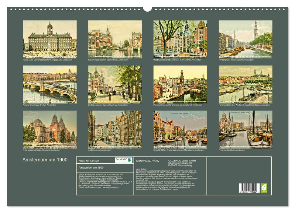 Amsterdam um 1900 (CALVENDO Wandkalender 2026)