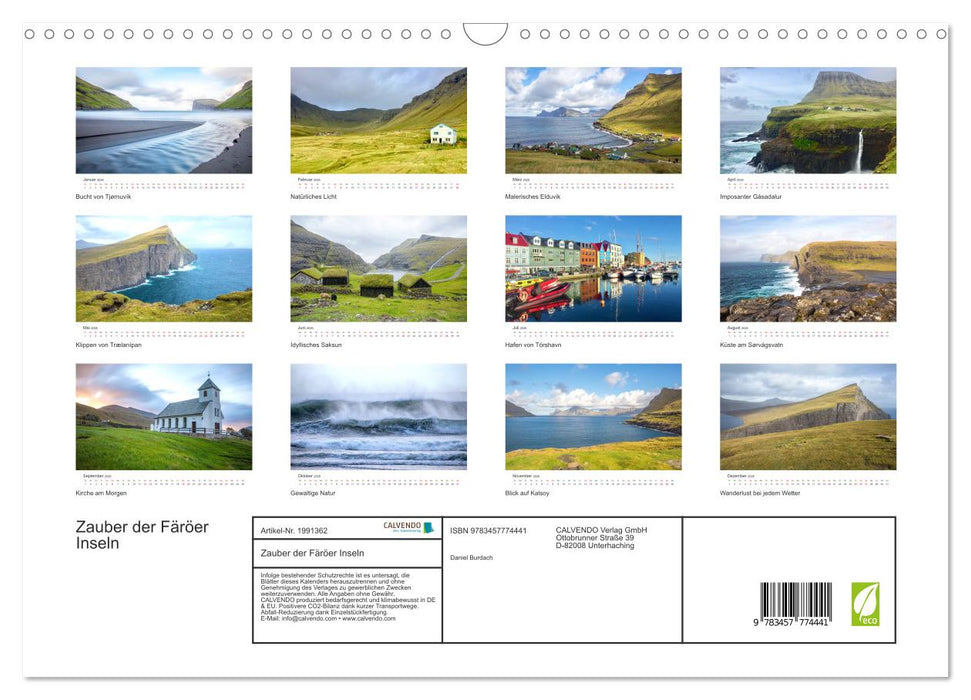 Zauber der Färöer Inseln (CALVENDO Wandkalender 2026)