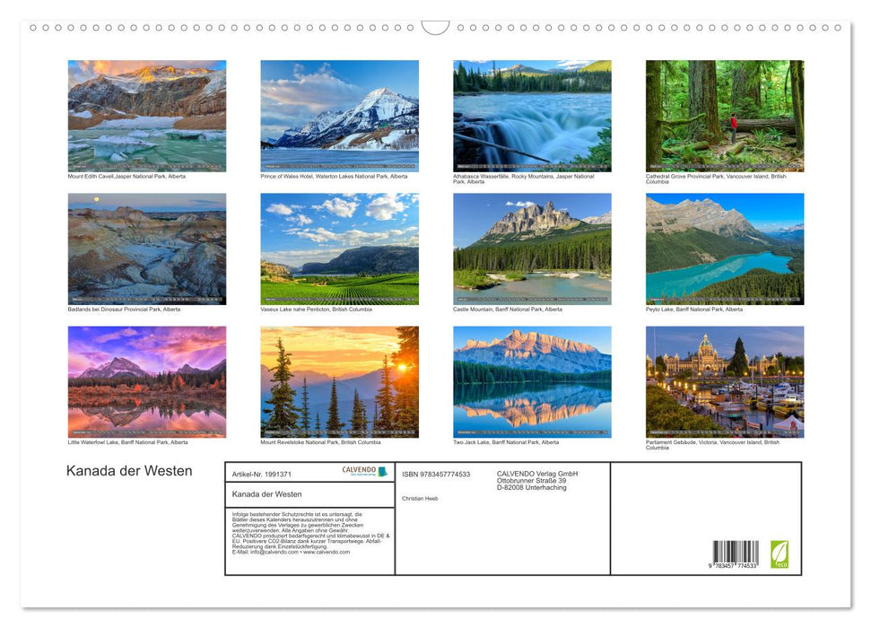 Kanada der Westen (CALVENDO Wandkalender 2026)