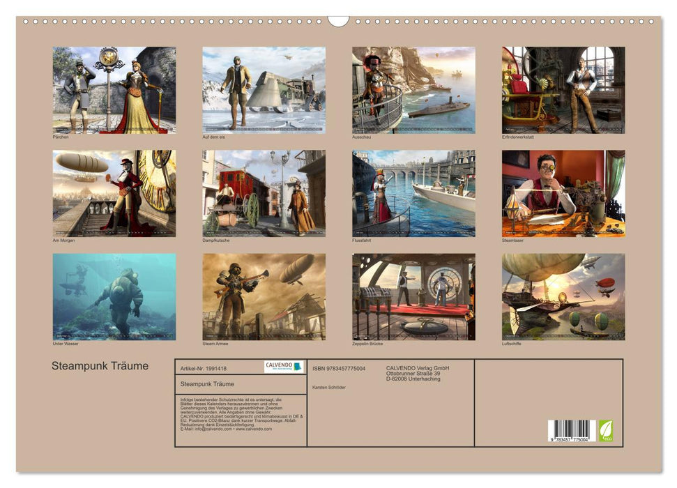 Steampunk Träume (CALVENDO Wandkalender 2026)