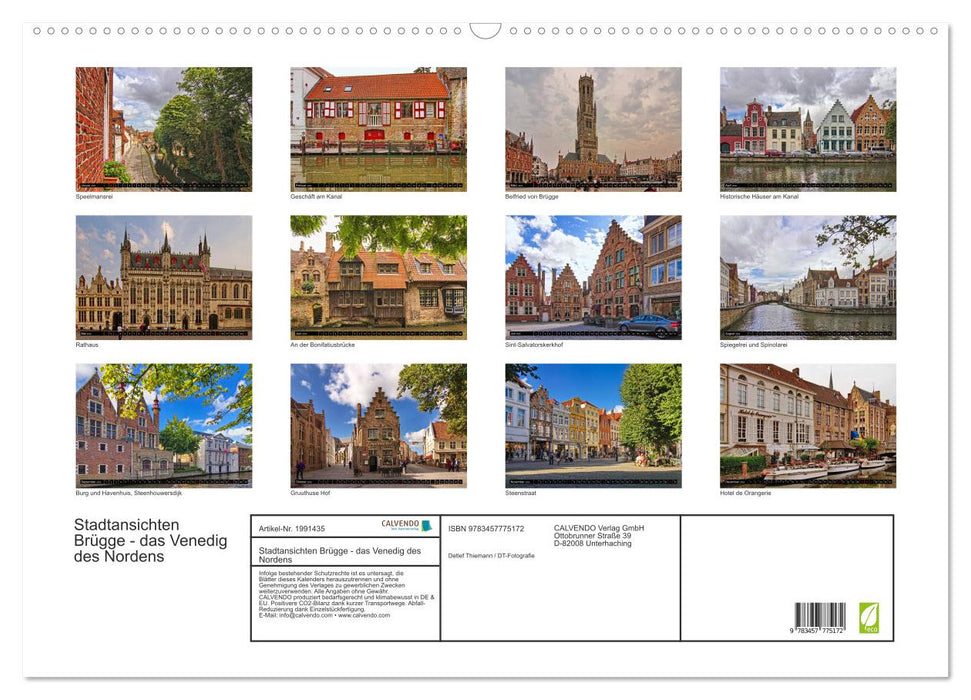 Stadtansichten Brügge - das Venedig des Nordens (CALVENDO Wandkalender 2026)
