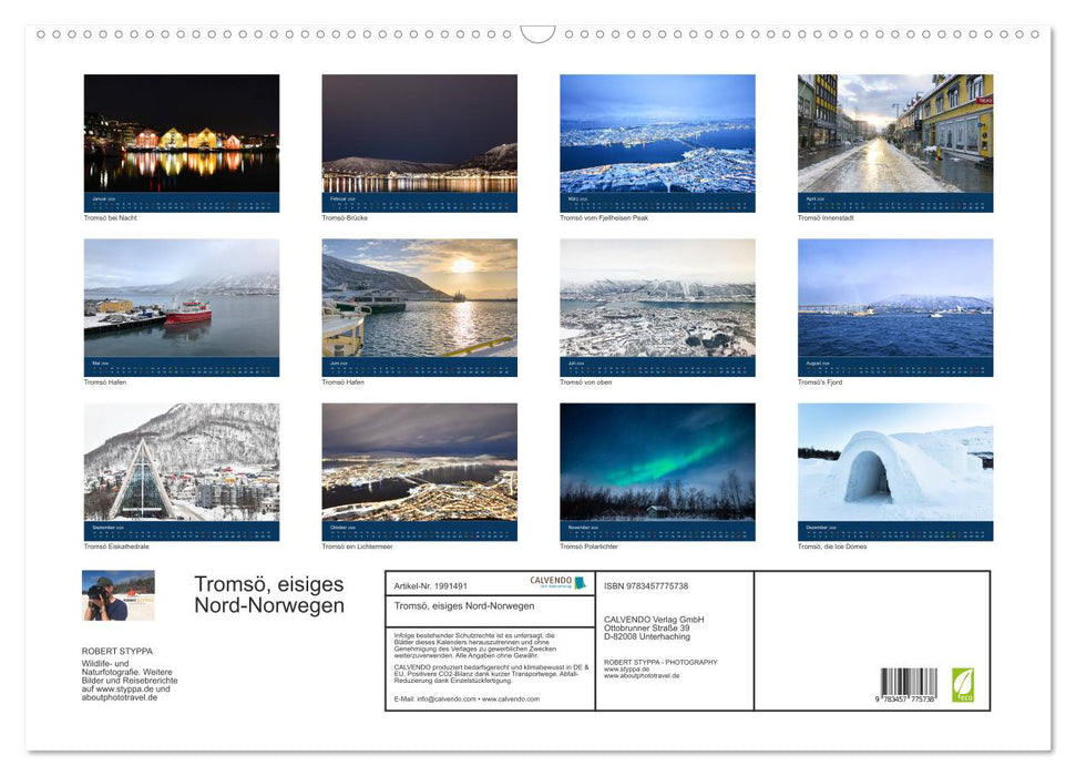 Tromsö, eisiges Nord-Norwegen (CALVENDO Wandkalender 2026)