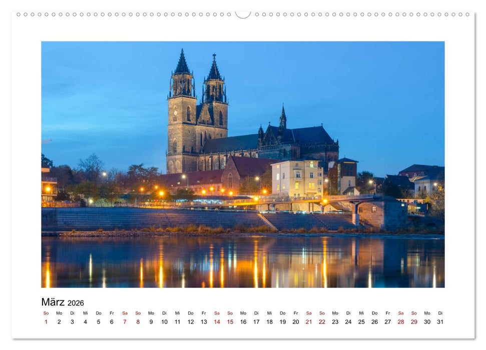 Blue Times - Magdeburg (CALVENDO Wandkalender 2026)