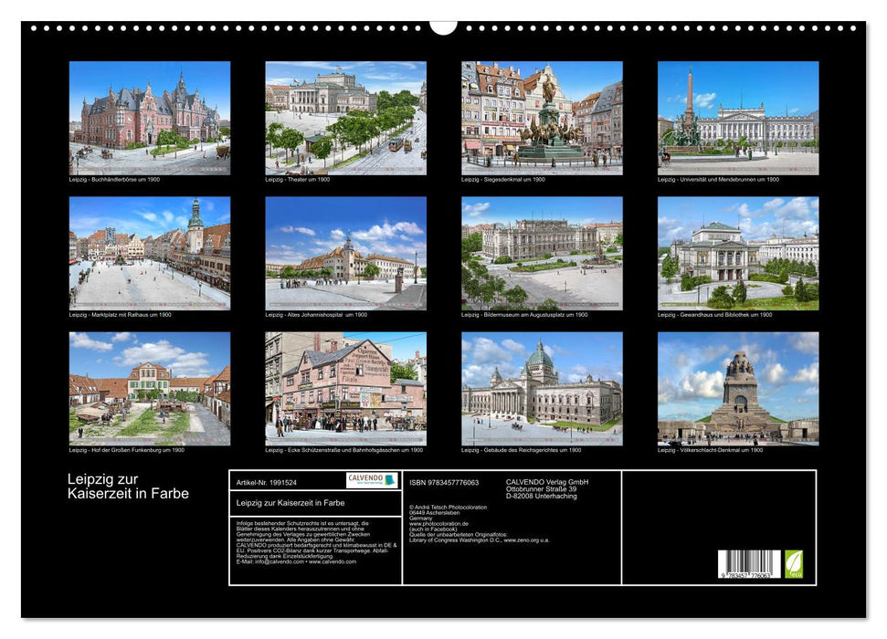 Leipzig zur Kaiserzeit in Farbe (CALVENDO Wandkalender 2026)